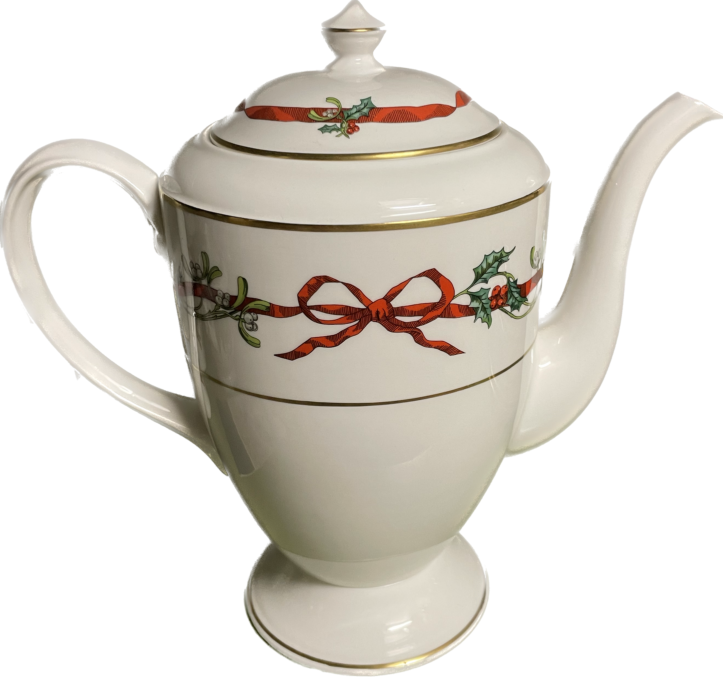 COFFEE POT 1.40l - HOLLY RIBBONS - ROYAL WORCESTER