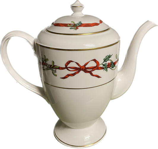 KAFFEEKANNE 1,40l - HOLLY RIBBONS - ROYAL WORCESTER