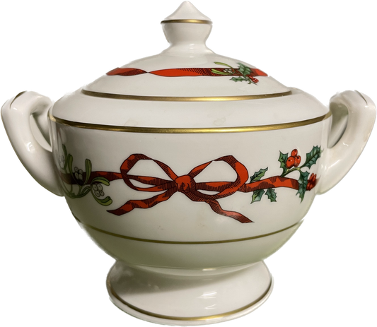 ZUCKERDOSE 0,35l - HOLLY RIBBONS - ROYAL WORCESTER