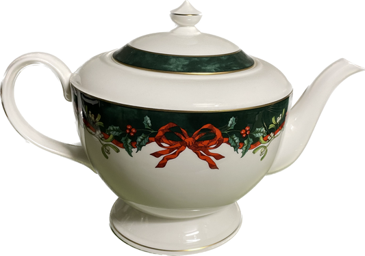 TEAPOT 1.14l - HOLLY RIBBONS GREEN - ROYAL WORCESTER
