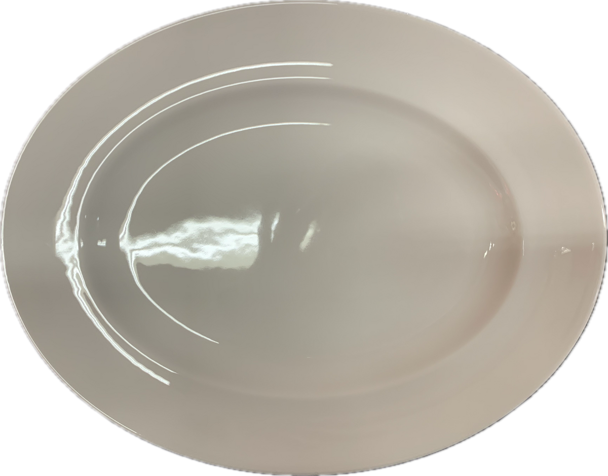 PLATE OVAL 35CM - WHITE CHINA - WEDGWOOD