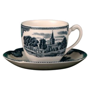 KAFFEETASSE M.U.HOCH - OLD BRITAIN CASTLES BLAU - JOHNSON BROTHERS