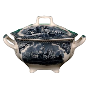 ZUCKERDOSE GR. 0,35l - OLD BRITAIN CASTLES BLAU - JOHNSON BROTHERS