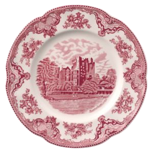 TELLER FLACH 25 CM - OLD BRITAIN CASTLES ROT - JOHNSON BROTHERS