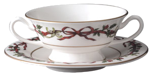 SUPPENTASSE M.U. - HOLLY RIBBONS - ROYAL WORCESTER
