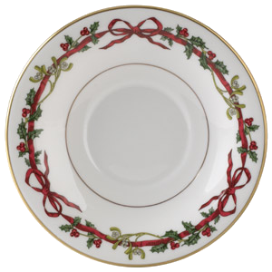 SOUP SAUCER - HOLLY RIBBONS - ROYAL WORCESTER