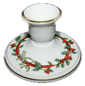 CANDLEHOLDER 7.0cm - HOLLY RIBBONS - ROYAL WORCESTER