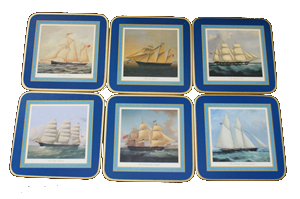 6 COASTERS 10cm SEAFARERS