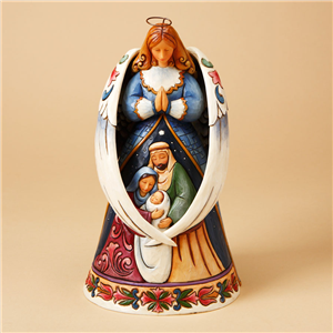 Our Savior Is Born (Angel With Wings Around Holy Family)