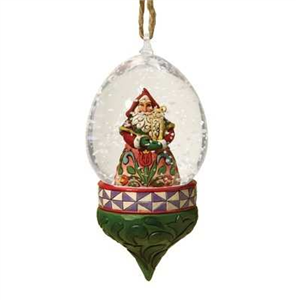 Santa With Cat Waterball Hanging Ornament