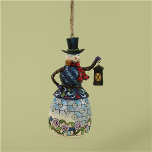 Snowman With Lantern Hanging Ornament N