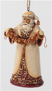 Ivory & Gold Santa Hanging Ornament N