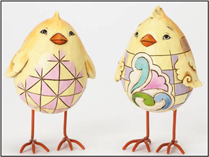 Mini Egg Shaped Chicks (Set Of 2)