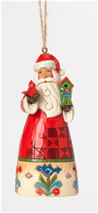 Santa With Birdhouse Hanging Ornament