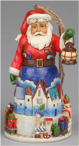 Santa With Train Hanging Ornament