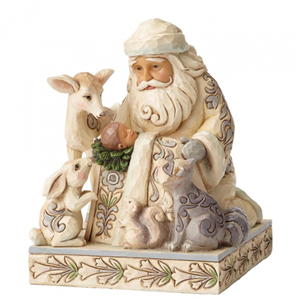 Miracle In The Monlight (White Woodland Santa With Baby Jesus)