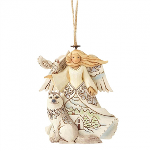 White Woodland Angel (Hanging Ornament)