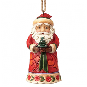 Mini Santa Holding Tree (Hanging Ornament)