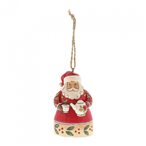 Mini Santa With Teapot (Hanging Ornament)