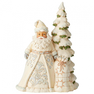 Secrets Of The Snowful (White Woodland Santa With Tall Tree) N