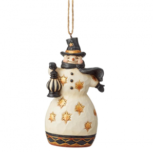 Black & Gold Snowman (Hanging Ornament) N