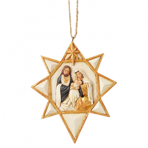 Black & Gold Nativity Star (Hanging Ornament) N
