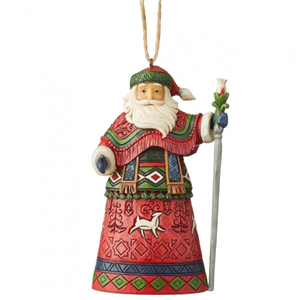 Lapland Santa With Staff (Hanging Ornament) N