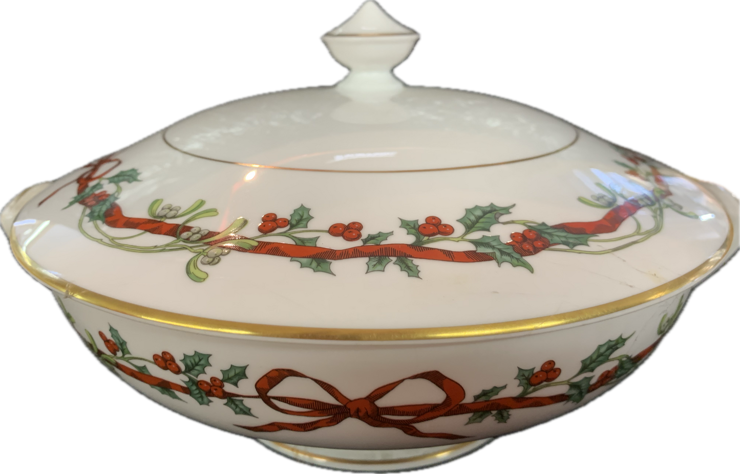 RAGOUT M.LID 1.6l - HOLLY RIBBONS - ROYAL WORCESTER