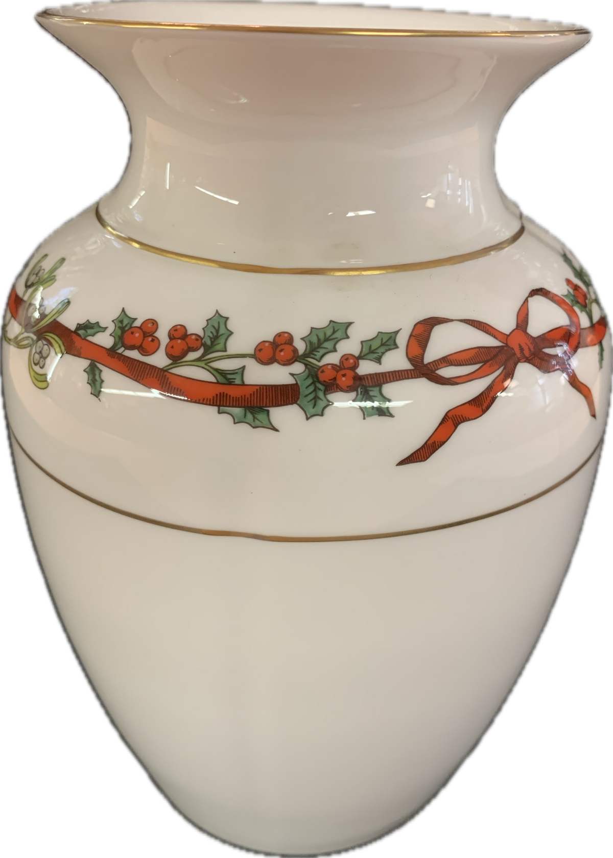 VASE "ROMAN" 18,0cm* - HOLLY RIBBONS - ROYAL WORCESTER