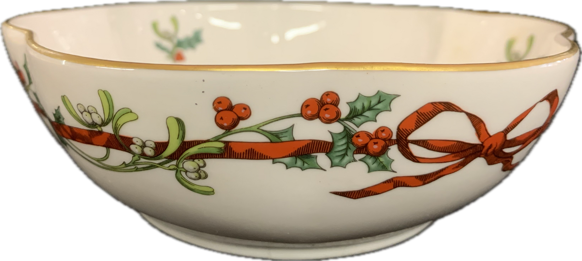 SCHALE GEWELLT 17cm - HOLLY RIBBONS - ROYAL WORCESTER