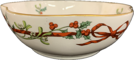 SCHALE GEWELLT 17cm - HOLLY RIBBONS - ROYAL WORCESTER