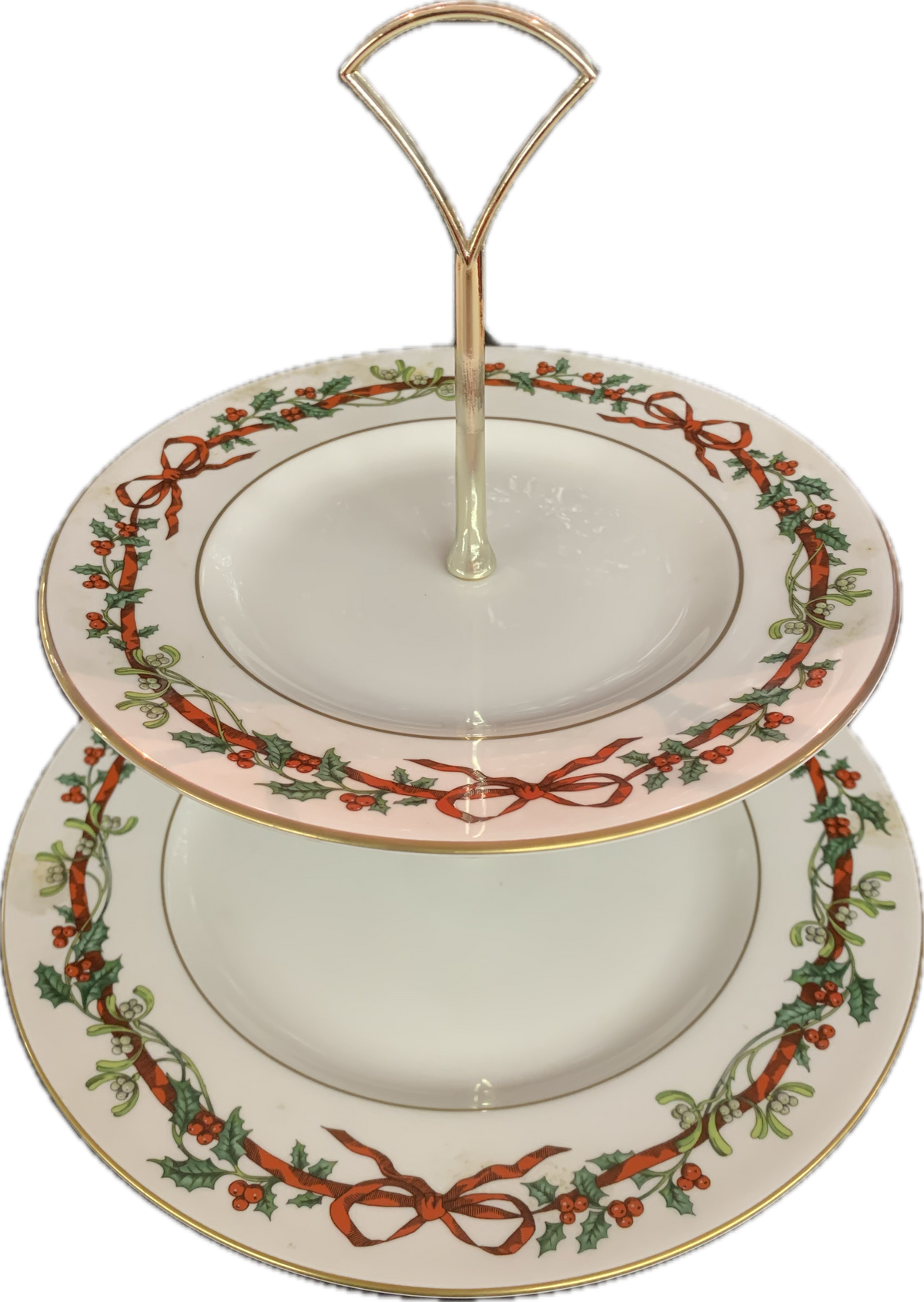 KUCHENAUFSATZ 2TLG. - HOLLY RIBBONS - ROYAL WORCESTER