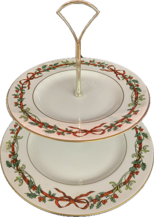 KUCHENAUFSATZ 2TLG. - HOLLY RIBBONS - ROYAL WORCESTER