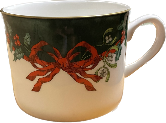 TEETASSE M.U. "PALL" - HOLLY RIBBONS GRÜN - ROYAL WORCESTER