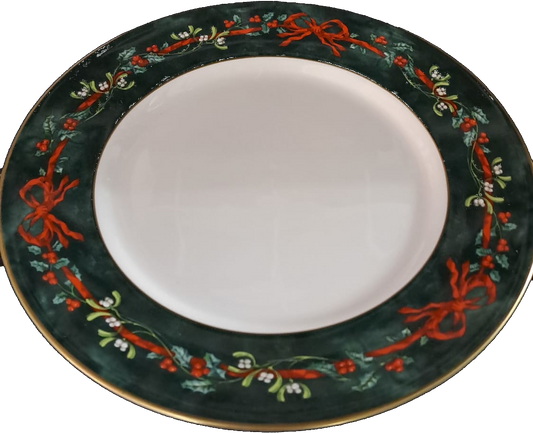 PLATZTELLER 31cm - HOLLY RIBBONS GRÜN - ROYAL WORCESTER