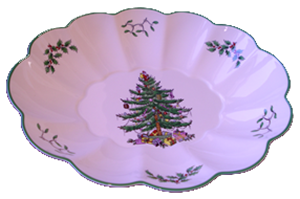 SCHALE OVAL GDR.27cm*XMAS-TREE