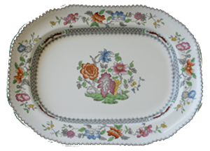 PLATTE OVAL   30cm  *CHIN.ROSE
