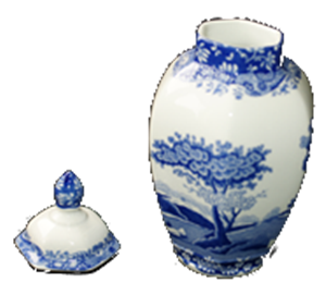VASE HEXAGONAL   *BLUE ITALIAN
