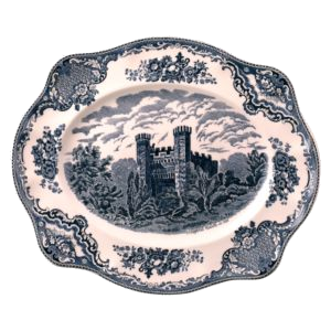 PLATTE OVAL 31cm - OLD BRITAIN CASTLES BLAU - JOHNSON BROTHERS