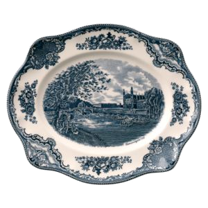 PLATTE OVAL 39cm - OLD BRITAIN CASTLES BLAU - JOHNSON BROTHERS