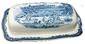 BUTTERDOSE * - OLD BRITAIN CASTLES BLAU - JOHNSON BROTHERS