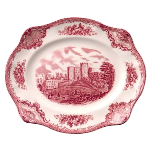 PLATTE OVAL 31 CM - OLD BRITAIN CASTLES ROT - JOHNSON BROTHERS