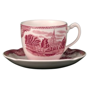 KAFFEETASSE M.U. HOCH - OLD BRITAIN CASTLES ROT - JOHNSON BROTHERS