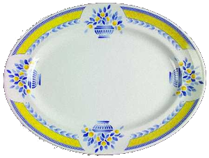 PLATE OVAL 31CM * - JARDINIERE YELLOW - JOHNSON BROTHERS