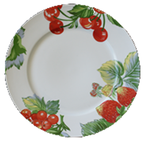 TELLER FLACH 25cm FRUIT ROUGES
