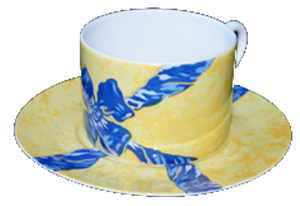 KAFFEETASSE M.U.   RUBANS/BLAU