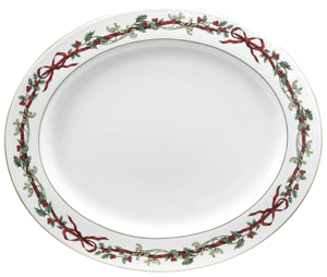 PLATTE OVAL 43,0cm* - HOLLY RIBBONS - ROYAL WORCESTER