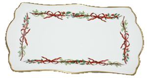 SANDWICHPLATTE * - HOLLY RIBBONS - ROYAL WORCESTER