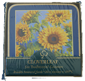 6 UNTERSETZER 10cm  SUNFLOWERS