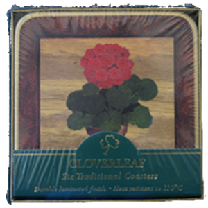 6 COASTERS 10cm GERANIUMS